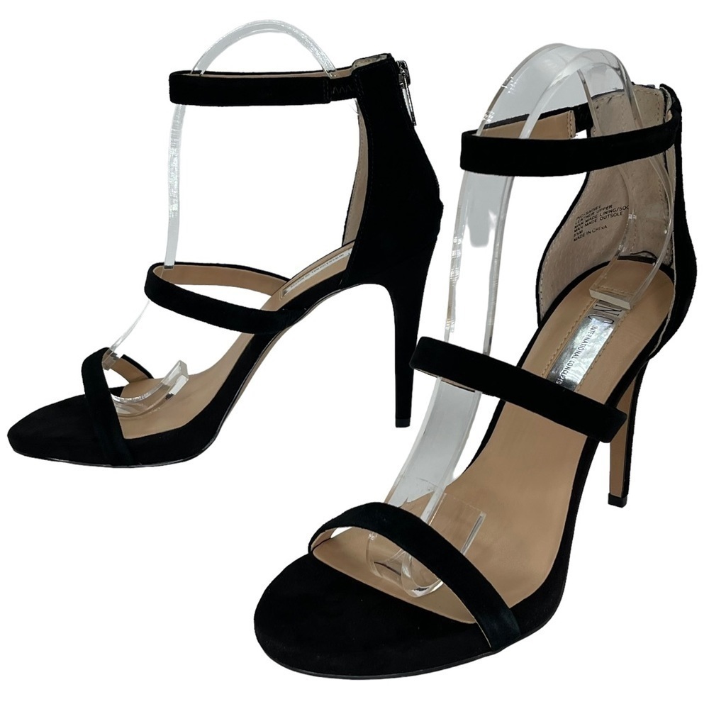 INC Sadiee Black Suede Leather Womens Heels Size 8.5M - Picture 8 of 12